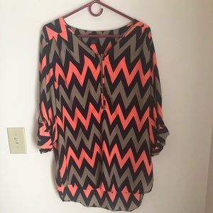 Rue 21 brightly colored chevron blouse